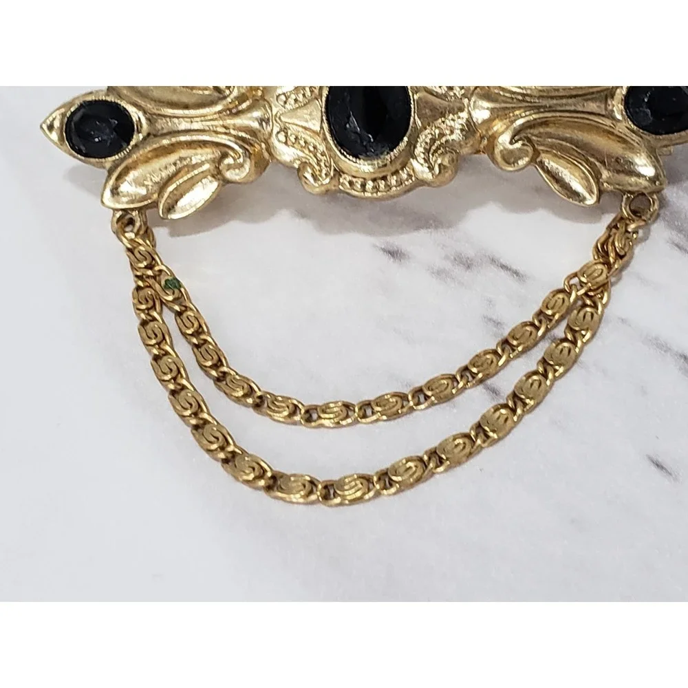 Vintage Hair Clip Metal French Barrette Victorian Withy Gothic Romantic 50's